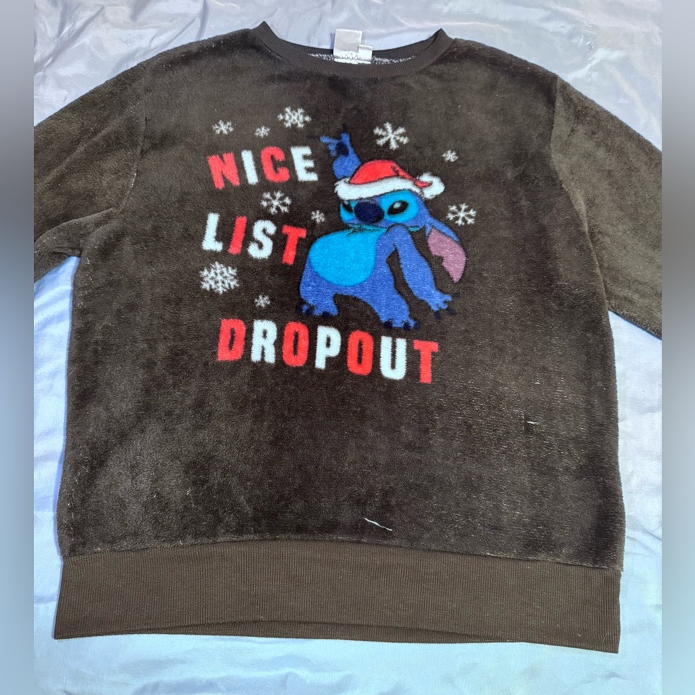 Black Holiday Sweater with Stitch Character Design